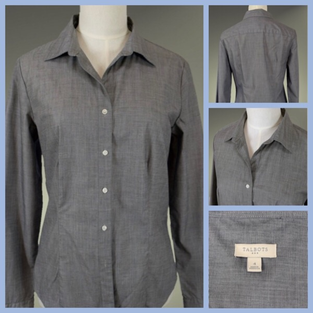 Grey Talbots Button-down blouse